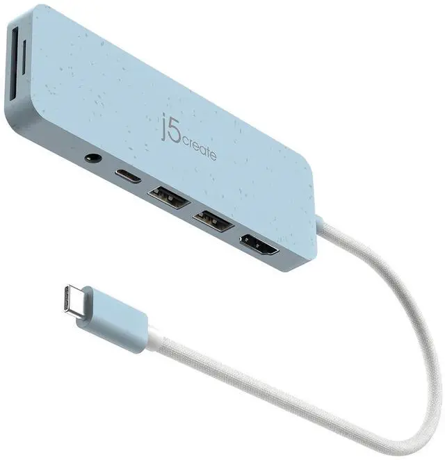 Main image of USB-C Multi-Port Hub with Power Delivery with 4K HDMI/2 USB-A 5Gbps/PD 100W Charging SD&Micro SD/3.5mm Audio | for MacBook Pro&Air/iPad Pro/iMac/Surface/XPS/Thinkpad/Galaxy/and More(JCD373EC)