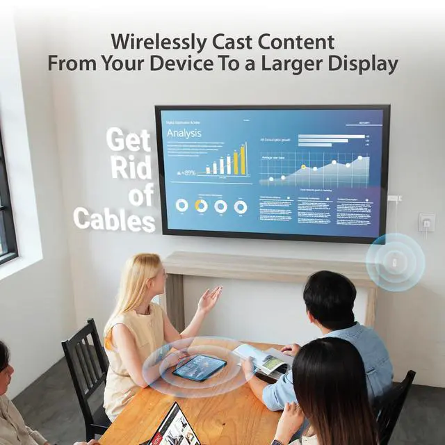 Alt view image 3 of 7 - ScreenCast 4K Max Wireless Display Adapter with Enhanced Antenna, Streaming Video & Audio from Mobile/Tablet/Laptop, Supports AirPlay/Miracast/Chromecast on Windows/MacOS/Android (JVAW76MAX)