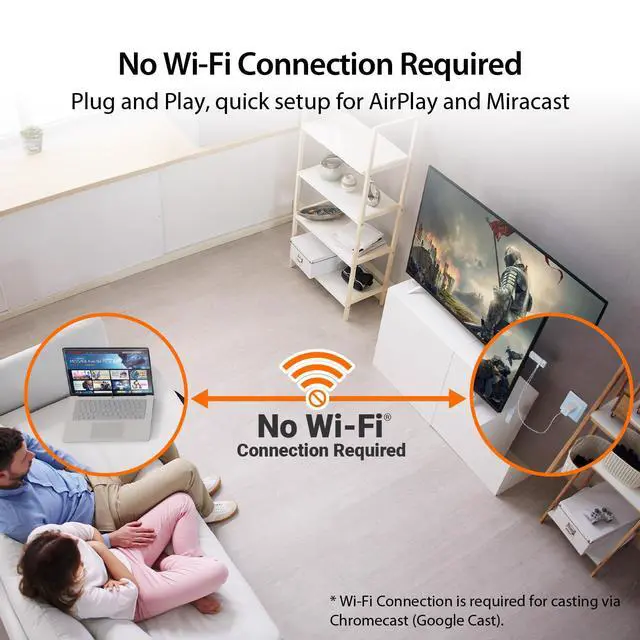 Alt view image 7 of 7 - ScreenCast 4K Max Wireless Display Adapter with Enhanced Antenna, Streaming Video & Audio from Mobile/Tablet/Laptop, Supports AirPlay/Miracast/Chromecast on Windows/MacOS/Android (JVAW76MAX)