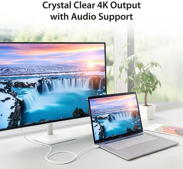 Alt view image 2 of 6 - USB-C to DisplayPort Cable - 4K@144Hz, 3.9ft, Type C to DP Cable, Compatible with iPhone 15 Pro/Max, MacBook Pro/Air, iPad Pro, XPS, Thunderbolt 4, USB 4 (JCA141)