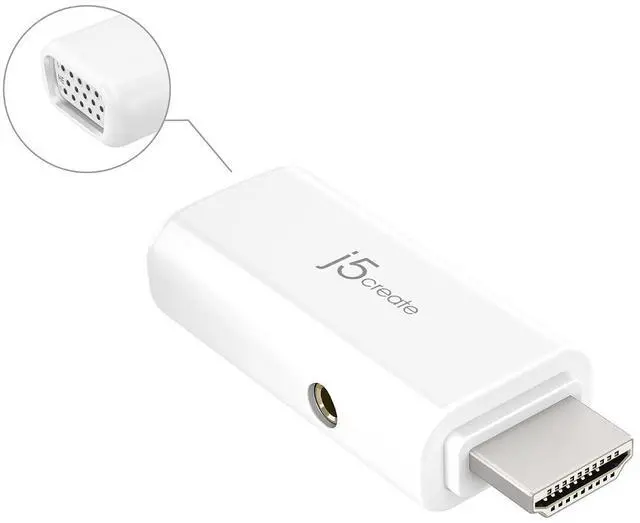 Main image of JDA203 HDMI to VGA Adapter with Audio HDCP 2.2 Compliant