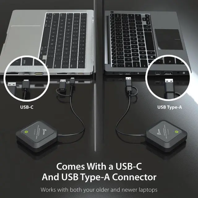 Alt view image 7 of 7 - JVU368-360 AI-Powered Webcam Wireless Extender for USB Webcam/Cameras/Microphones/Speakers