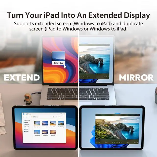 Alt view image 3 of 6 - AeroDrop CrossLink Wireless Dongle - Instant Share Files, Photos, Keyboard, Mouse, and Screen Between iPhone/iPad/Android and Windows Computer (JUAW22)