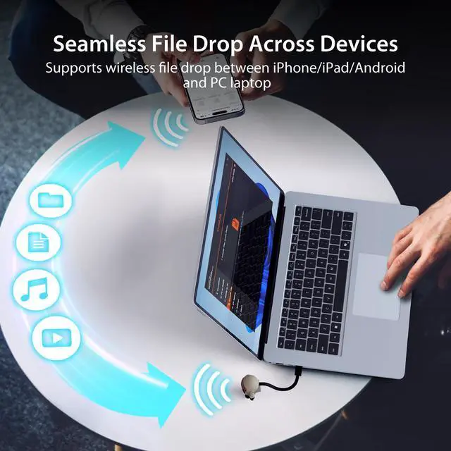 Alt view image 4 of 6 - AeroDrop CrossLink Wireless Dongle - Instant Share Files, Photos, Keyboard, Mouse, and Screen Between iPhone/iPad/Android and Windows Computer (JUAW22)