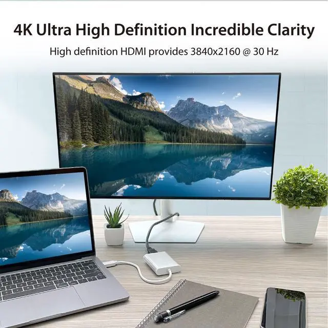 Alt view image 2 of 7 - USB 3.0 to 4K HDMI Display Adapter USB 3.0 Male Type-A Connector | HDMI Female Connector | 4K UHD | Resolution Up to 3840 x 2160 @ 30 Hz | Aluminum Housing (JUA354)