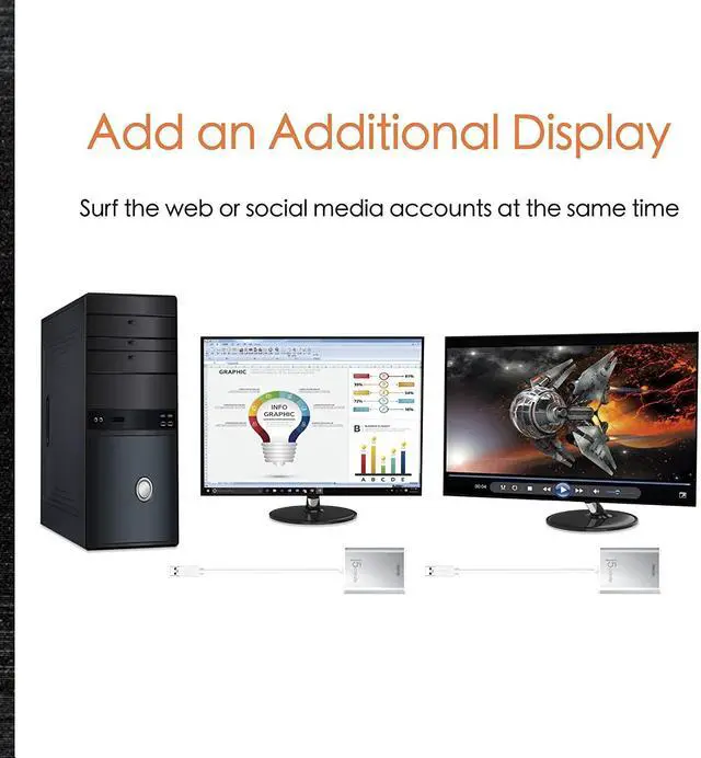 Alt view image 6 of 7 - USB Type-A 3.0 to 4K HDMI Display Adapter + USB C to USB Type-A Adapter (JUA354 + JUCX15X2)