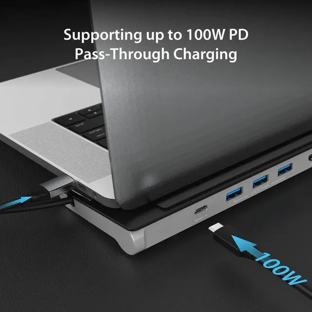 Alt view image 7 of 7 - USB-C 4K HDMI Docking Station (9-in-1), 4K HDMI, 5Gbps USB-A x3, Card Reader, PD 100W, Gigabit Ethernet, Combo Audio Jack, for MacBook, and Windows USB-C Laptop (JCD533)