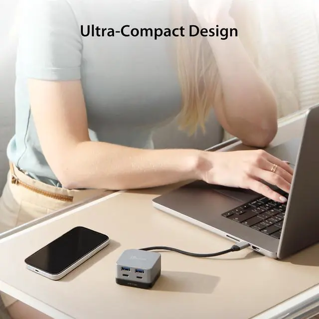 Alt view image 6 of 7 - USB-C Hub 4K@144Hz HDMI with 100W Fast Charge and Flexible Ports- Supports Extended 4K Display for Windows and MacBook, Built-in Cable Management, USB-A x 2, USB-C x 2, HDMI (JCD361)
