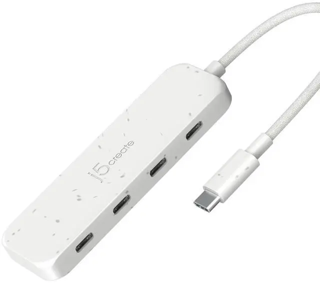 Main image of 4-in-1 USB-C to 4-Port 10Gbps Type-C Hub, Eco-Friendly, Compatible with MacBook Pro, MacBook Air, iPad, Mac mini, Windows Laptop, and More(JCH345EW)