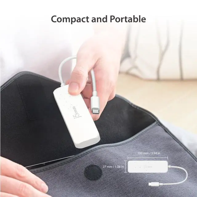 Alt view image 6 of 7 - 4-in-1 Pink USB-C to 4-Port Type-C Hub(Eco-Friendly), Hub with Four 10 Gbps Type-C Ports | Compatible with MacBook Pro, MacBook Air, iPad, Mac mini and More Type C Devices and More(JCH345ER)