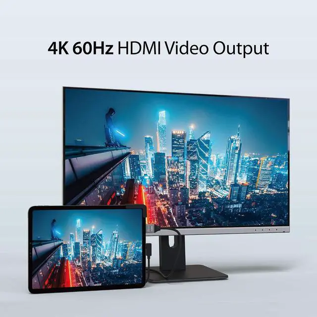 Alt view image 5 of 7 - iPad Pro USB C Hub- 6-in-1 Travel Dock for iPad Pro 12.9/11, with 4K@60Hz HDMI, USB C PD Charging 100W & Data, USB A 3.1, SD and microSD Card Reader, 3.5mm Headphone Jack (JCD612)
