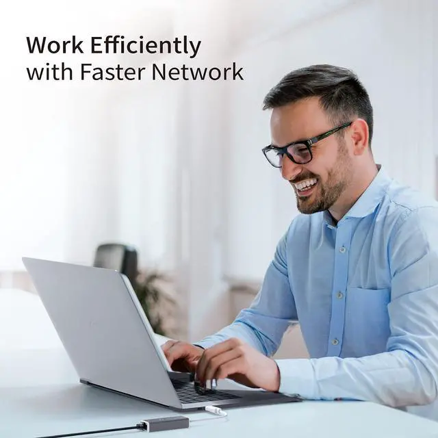 Alt view image 6 of 7 - USB-C to 2.5G Ethernet Adapter, RJ45 LAN 2.5 Gigabit Network to USB Type C/Thunderbolt Converter, Compatible for MacBook Pro/Air, Tablets, Dell XPS, Surface Pro 7 (JCE145)