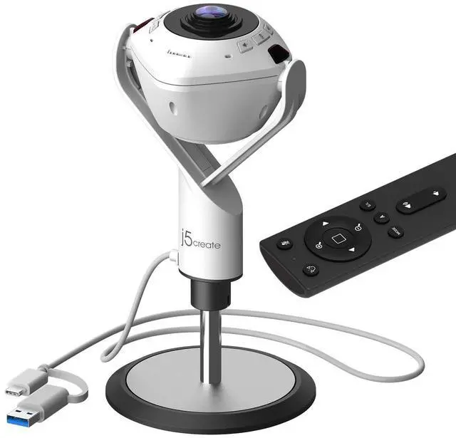 Main image of 360 All Around AI-Powered Conference Room Camera with Speakerphone, Smart-Tracking, Auto-Framing, Include a Remote Control (JVU368)
