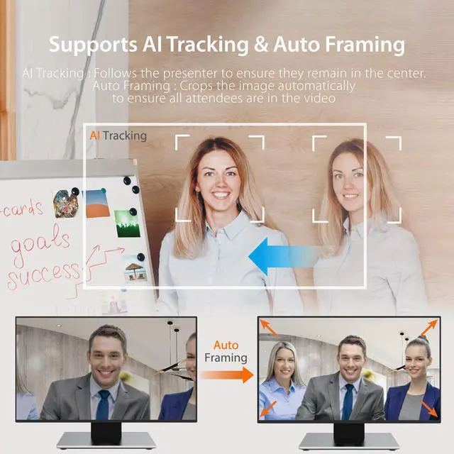 Alt view image 3 of 7 - 360 All Around AI-Powered Conference Room Camera with Speakerphone, Smart-Tracking, Auto-Framing, Include a Remote Control (JVU368)