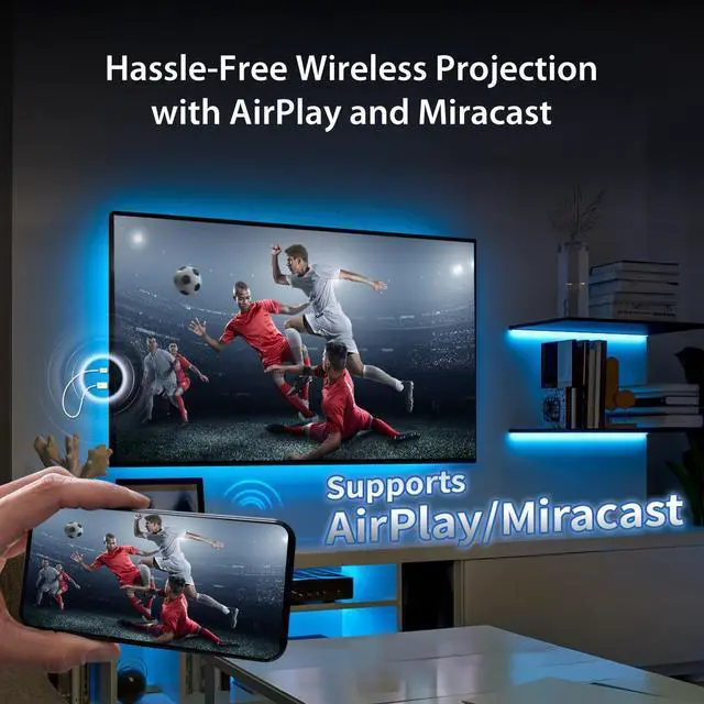 Alt view image 5 of 7 - ScreenCast Mini Wireless HDMI Transmitter and Receiver, 1080p@60Hz 5G+2.4G Low Latency FHD Wireless Display Adapter for Streaming from Laptop/Tablet/Phone to TV/Monitor/Projector (JVAW65)
