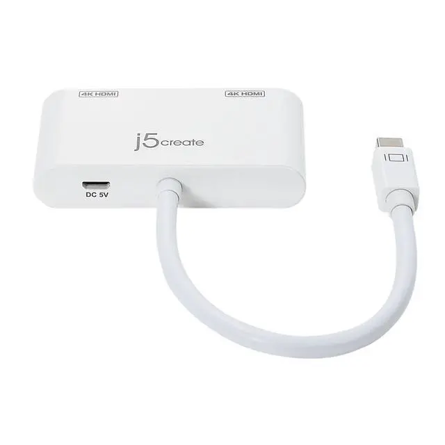 Alt view image 2 of 7 - Mini DisplayPort to 4k DisplayPort/4K HDMI/DVI Adapter | DisplayPort Male Connector | 3 in 1 Display Adapter | Compatible with Mac OS, Surface Pro (White)