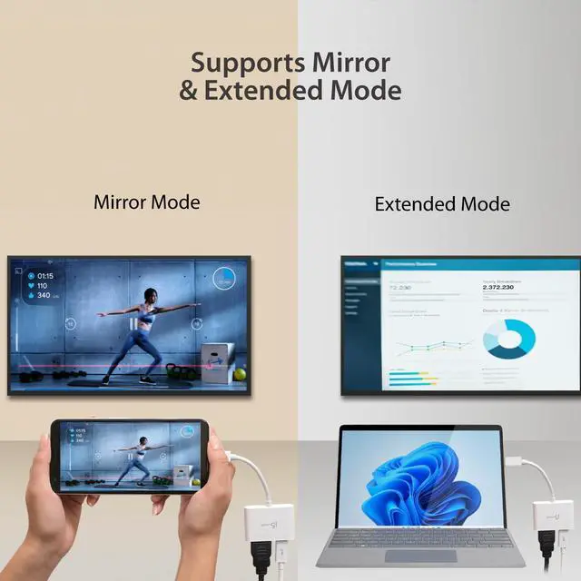 Alt view image 4 of 7 - 2-in-1 USB-C to 4K HDMI Adapter with PD Charging Port, Supports 4K UHD Video, Charge While Displaying, Compatible with MacBook, iPad, Smartphone, Laptop, Steam Deck (JCA152)