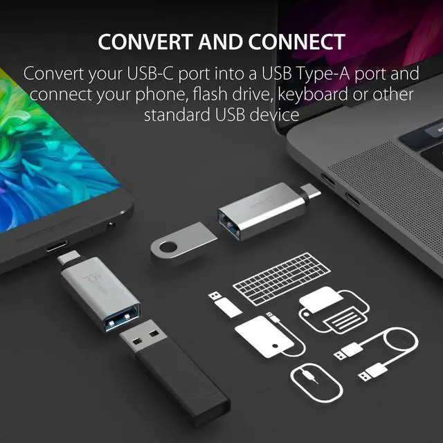 Alt view image 6 of 7 - USB Type-A to VGA Display Adapter + USB C to USB Type-A Adapter (JUA311 + JUCX15X2)