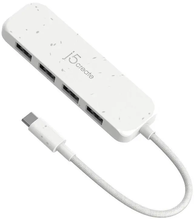 Main image of 4-in-1 USB-C to 4-Port Type-A Hub(Eco-Friendly), 4 USB-A with 10Gbps SuperSpeed, USB-C Dongle | Compatible with MacBook Pro, MacBook Air, iPad, Mac mini and More Type C Devices(JCH341EW)