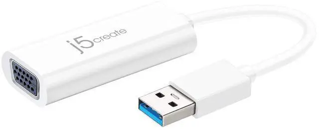 Main image of USB to VGA Adapter Cable- Multi-Monitor Desktop Display USB Video Card Converter | 1080p HD Playback | Compatible with Windows and Mac - White (JUA214)