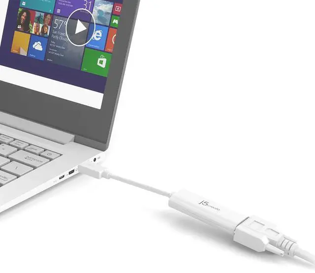 Alt view image 4 of 6 - USB to VGA Adapter Cable- Multi-Monitor Desktop Display USB Video Card Converter | 1080p HD Playback | Compatible with Windows and Mac - White (JUA214)