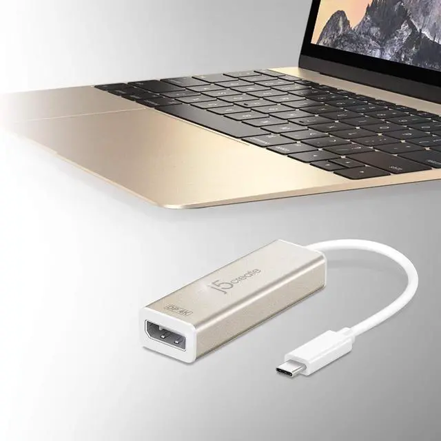 Alt view image 6 of 7 - Aluminum USB C to DisplayPort Adapter - 4k @ 60Hz USB Type C Male to DisplayPort Female Converter, Perfect for Macbooks, Chromebooks, Tablets, PCs (JCA140)