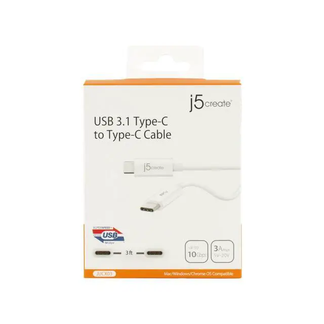 Alt view image 3 of 6 - USB 3.1 Type-C to Type-C Cable Reversible Connector | Supports USB 3.1 (10 Gbps), USB 2.0 (480 Mbps) | Compatible with Tablets, Laptops, Phones, etc