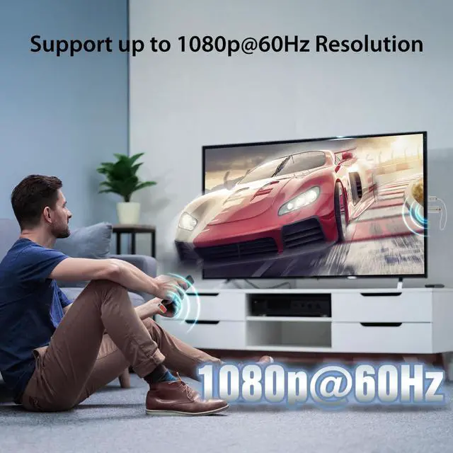 Alt view image 3 of 7 - ScreenCast Mini Duo Type-C Wireless HDMI Transmitter and Receiver, Plug&Play 1080p@60Hz Low Latency 5G+2.4G Output for Streaming from Phone/Tablet to TV (JVAW60)