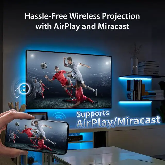 Alt view image 5 of 7 - ScreenCast Mini Duo Type-C Wireless HDMI Transmitter and Receiver, Plug&Play 1080p@60Hz Low Latency 5G+2.4G Output for Streaming from Phone/Tablet to TV (JVAW60)