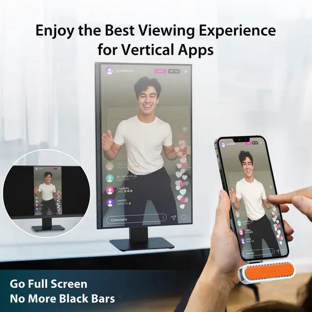 Alt view image 6 of 7 - ScreenCast Mini Duo Type-C Wireless HDMI Transmitter and Receiver, Plug&Play 1080p@60Hz Low Latency 5G+2.4G Output for Streaming from Phone/Tablet to TV (JVAW60)