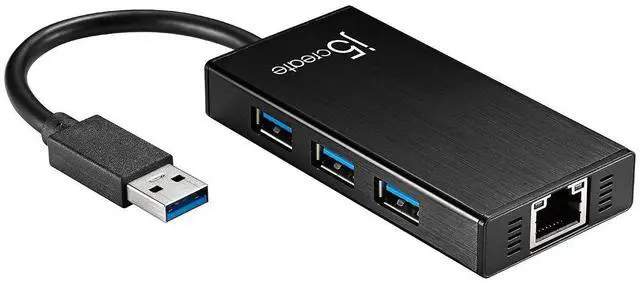 Main image of USB 3.0 Multi-Adapter Hub- 3X USB 3.0 SuperSpeed Ports, Gigabit RJ45 Ethernet, Compatible with Windows and MacOS