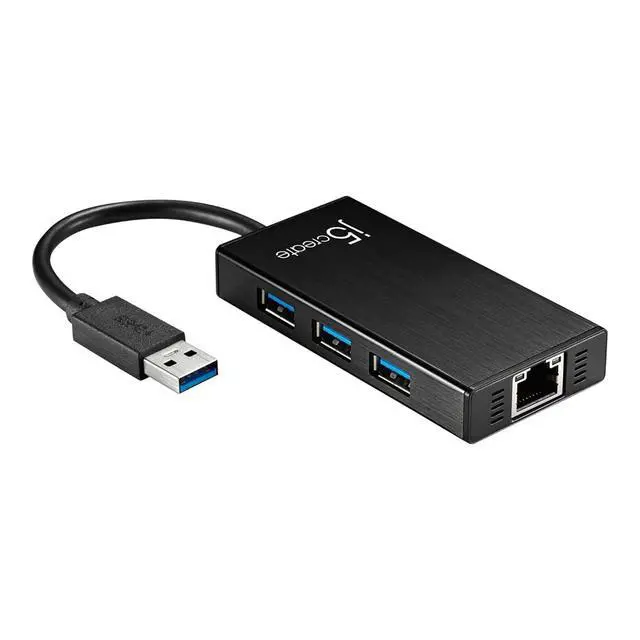 Alt view image 4 of 7 - USB 3.0 Multi-Adapter Hub- 3X USB 3.0 SuperSpeed Ports, Gigabit RJ45 Ethernet, Compatible with Windows and MacOS