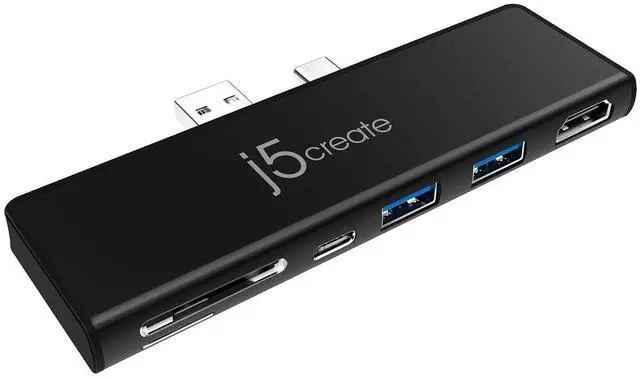 Main image of Surface Pro 7 Ultradrive mini Dock, 6-in-2, 4K60 HDMI, 10Gbps USB-A x 2, 10 Gbps USB-C with PD 60W Pass-Through Charging, SD/microSD Card Reader (JCD324B)