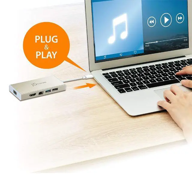 Alt view image 4 of 7 - USB-C 3.1 Mini Hub- USB 3.1/3.0/2.0| HDMI 1920 x 1200 @ 60 Hz/VGA 1920 x 1200 @ 60 Hz | Gigabit Ethernet | Compatible with USB C Devices