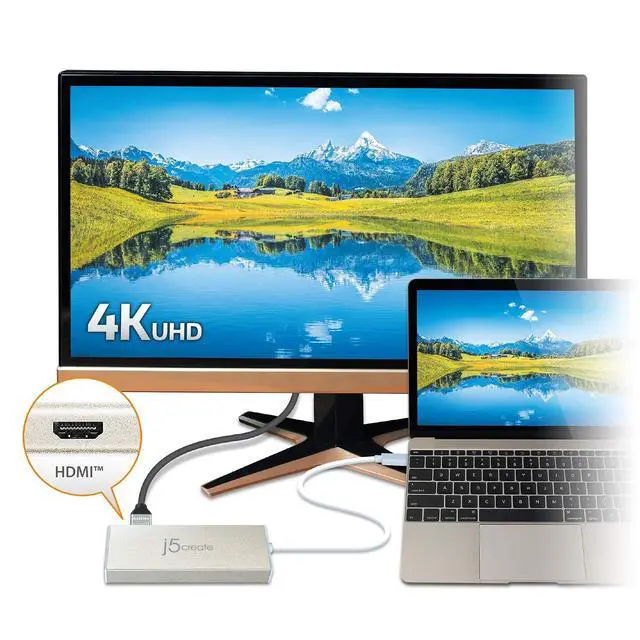 Alt view image 6 of 7 - USB-C 3.1 Mini Hub- USB 3.1/3.0/2.0| HDMI 1920 x 1200 @ 60 Hz/VGA 1920 x 1200 @ 60 Hz | Gigabit Ethernet | Compatible with USB C Devices