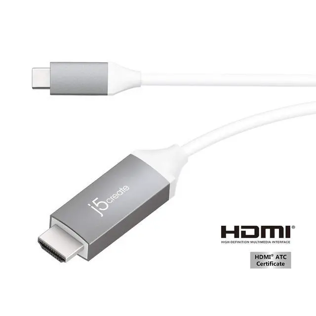 Alt view image 4 of 7 - USB Type C to 4K@60Hz HDMI 6ft Cable with HDMI ATC Certificate,Compatible with Thunderbolt 3/4, MacBook Pro/Air, iPad Pro, iPad Air 4, ChromeBook and More (JCC153G)