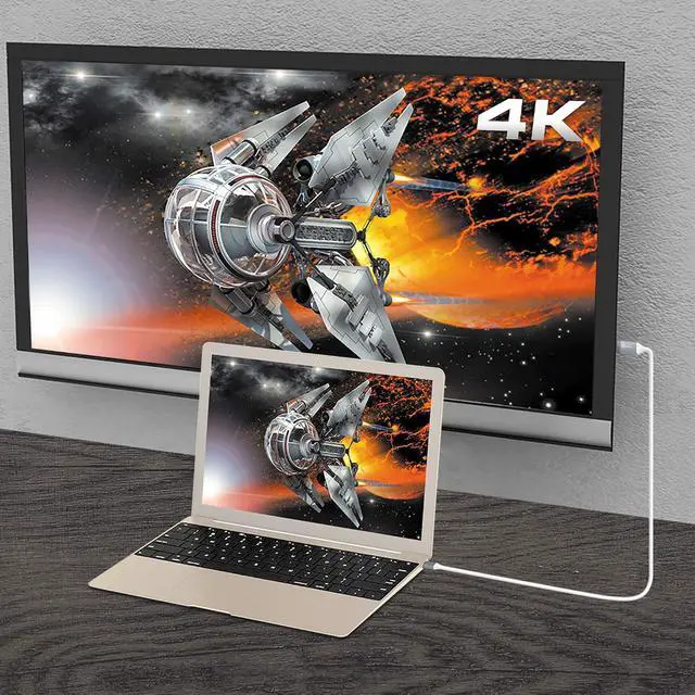 Alt view image 2 of 7 - USB Type C to 4K@60Hz HDMI 6ft Cable with HDMI ATC Certificate,Compatible with Thunderbolt 3/4, MacBook Pro/Air, iPad Pro, iPad Air 4, ChromeBook and More (JCC153G)