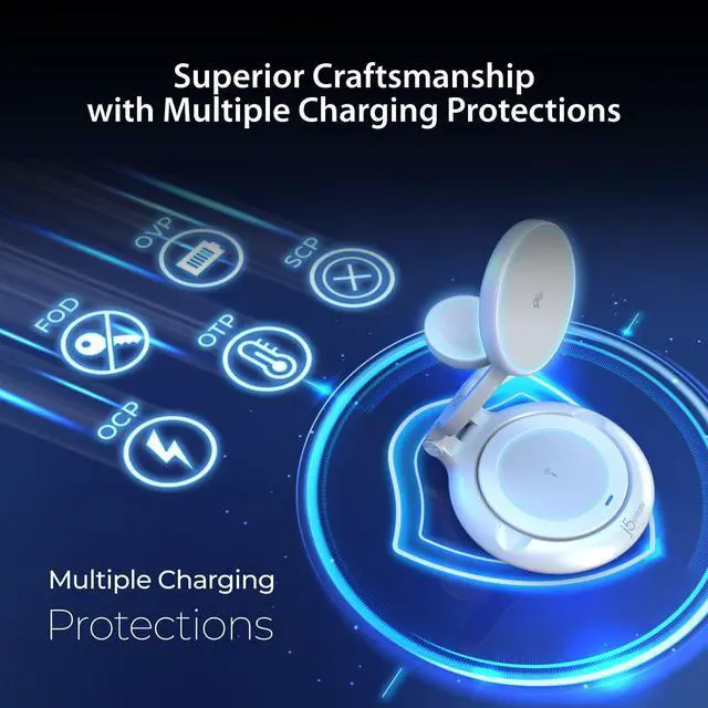 Alt view image 6 of 7 - Qi2 3-in-1 Magnetic Foldable Wireless Charging Station (JUPW3415)