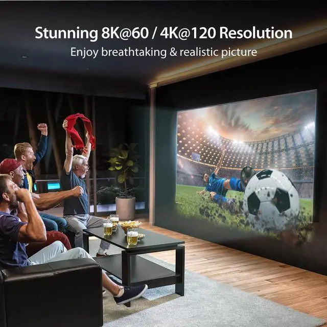Alt view image 3 of 7 - 8K HDMI 2.1 2Way Splitter Mirror One HDMI Source to Two Displays | Supports 8K, 4K, 1440p | HDR10+/Dolby Vision/VRR/FreeSync/G-Sync Compatible | for Game Consoles, PC, Laptop (JDSH812)