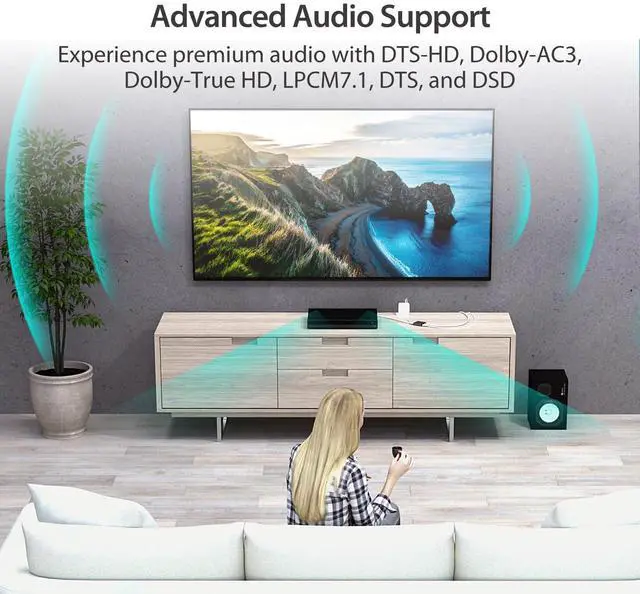 Alt view image 6 of 7 - 8K HDMI 2.1 2Way Splitter Mirror One HDMI Source to Two Displays | Supports 8K, 4K, 1440p | HDR10+/Dolby Vision/VRR/FreeSync/G-Sync Compatible | for Game Consoles, PC, Laptop (JDSH812)