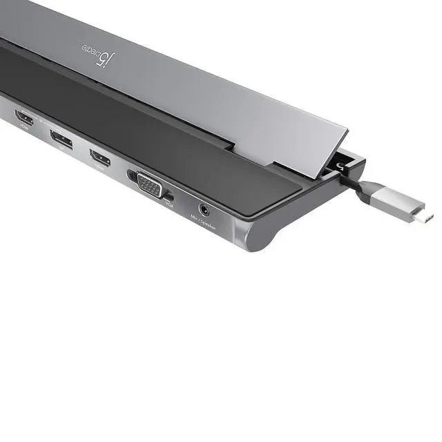 Alt view image 2 of 3 - USB Type C Docking Station with 100W PD Charger - Supports 3 Displays | HDMI, DisplayPort, VGA, 100W PD Charging, 1Gbps Ethernet | for MacBook Pro/Air, XPS, and More (JCD543P)