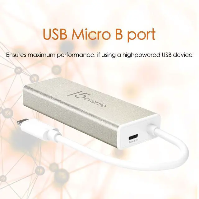 Alt view image 2 of 7 - USB C Hub Adapter Dongle USB 3.1 Type C Cable to 3-Port USB 3.0 & VGA Multi-Monitor Display | SuperSpeed Backwards Compatible with USB 2.0 for Apple MacBook, Windows Laptops, Tablets