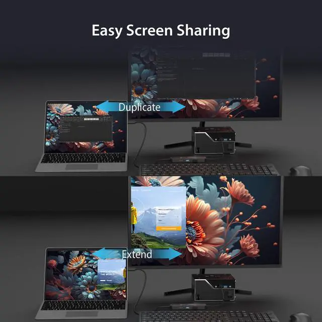 Alt view image 3 of 6 - Screen/Mouse/Keyboard/File Sharing Hub - Wormhole Switch Display KVM Sharing - PC to PC USB 3.1, Compatible with Windows 11, 10 (JCH462)