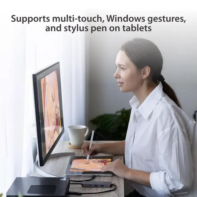 Alt view image 4 of 6 - Screen/Mouse/Keyboard/File Sharing Hub - Wormhole Switch Display KVM Sharing - PC to PC USB 3.1, Compatible with Windows 11, 10 (JCH462)