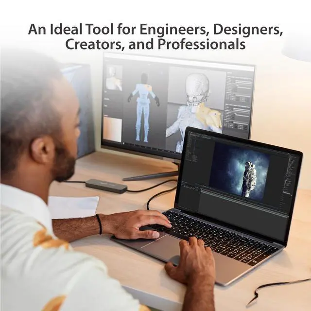 Alt view image 6 of 6 - Screen/Mouse/Keyboard/File Sharing Hub - Wormhole Switch Display KVM Sharing - PC to PC USB 3.1, Compatible with Windows 11, 10 (JCH462)