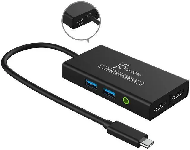 Main image of Video Capture Card with PD 60W Pass-Through Charging, Built-in Multi-Function hub, Suitable for Streaming, Live Broadcasting, Video Conference, Teaching, Gaming (JVA01)