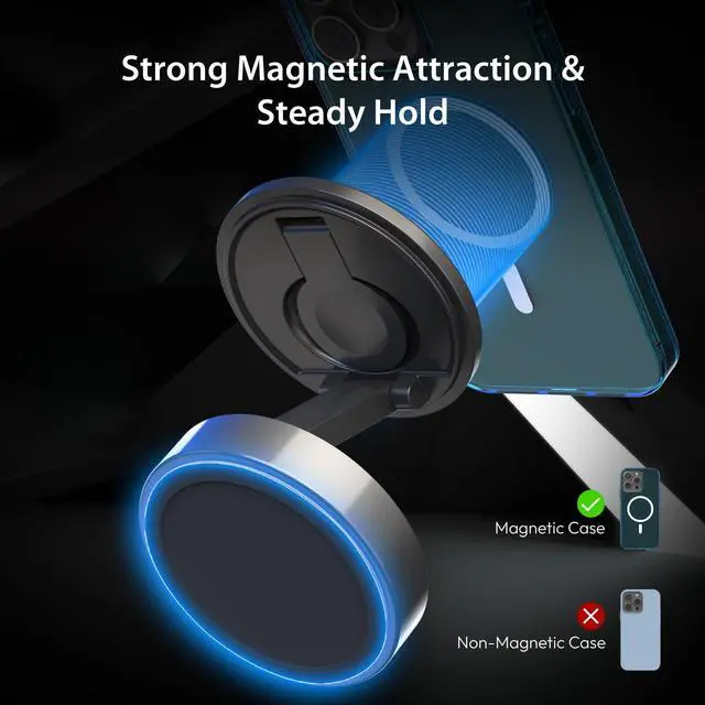 Alt view image 3 of 7 - Qi2 3-in-1 Zinc Alloy Magnetic Wireless Charging Station for iPhone/Apple Watch/AirPods | 15W Fast Charging | Adjustable Phone/Watch Stand, Rotating Base | Foldable Travel Design (JUPW3515)