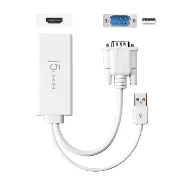 Alt view image 4 of 6 - HDMI to VGA Adapter- 4K 1080p @ 60 Hz | 1.62 Gbps and 2.7 Gbps | Compatible with Apple iMac or MacBook, PC, HDTV, Projectors and More