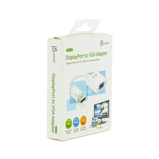 Alt view image 7 of 7 - DisplayPort to VGA Adapter- 4K 1080p @ 60 Hz | 1.62 Gbps and 2.7 Gbps | Compatible with Apple iMac or MacBook, PC, HDTV, Projectors and More
