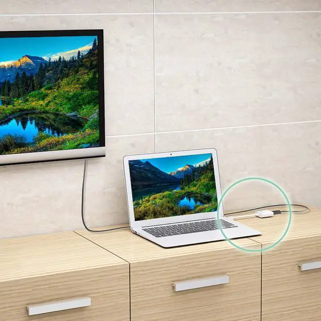 Alt view image 4 of 7 - DisplayPort to VGA Adapter- 4K 1080p @ 60 Hz | 1.62 Gbps and 2.7 Gbps | Compatible with Apple iMac or MacBook, PC, HDTV, Projectors and More